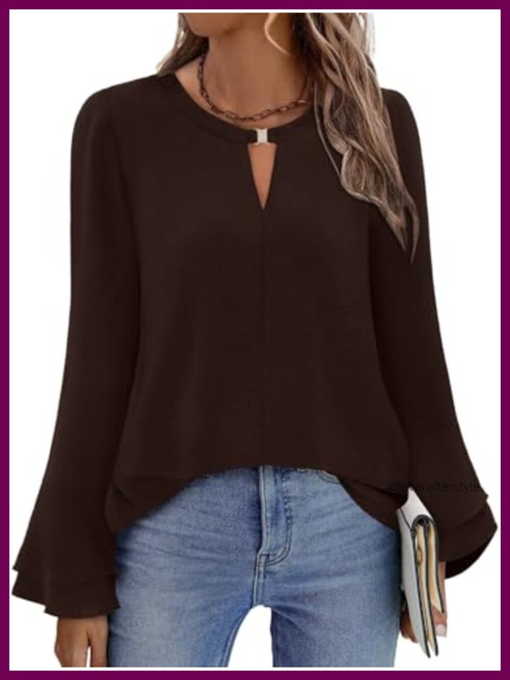 KISSMODA Womens Long Sleeve Tunic Top Soft Breathable Blouse